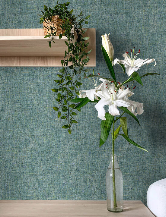 Buxton Blue Faux Weave Wallpaper (Set of 2)