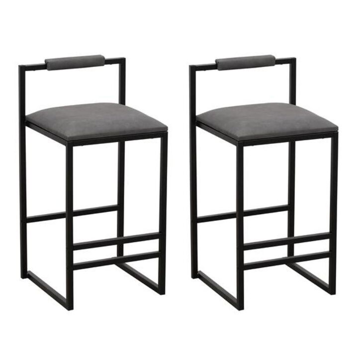 Set of 2 Counter Height Barstools Kitchen Island Stools with Backs for Comfort & Style