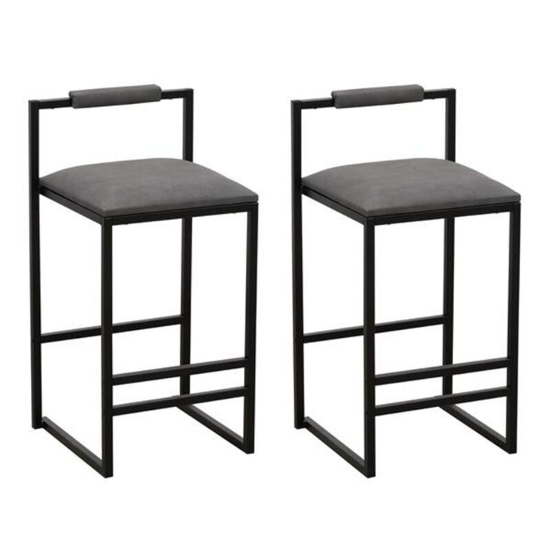 Set of 2 Counter Height Barstools Kitchen Island Stools with Backs for Comfort & Style