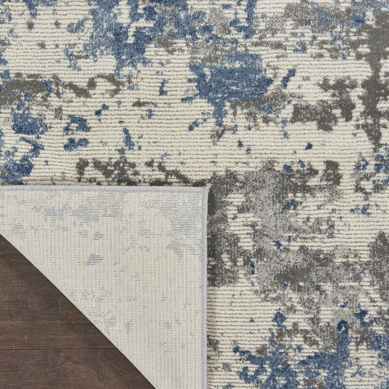 Rustic Textures RUS08 Gray/Blue 2'2" x 7'6" Rug image number 1