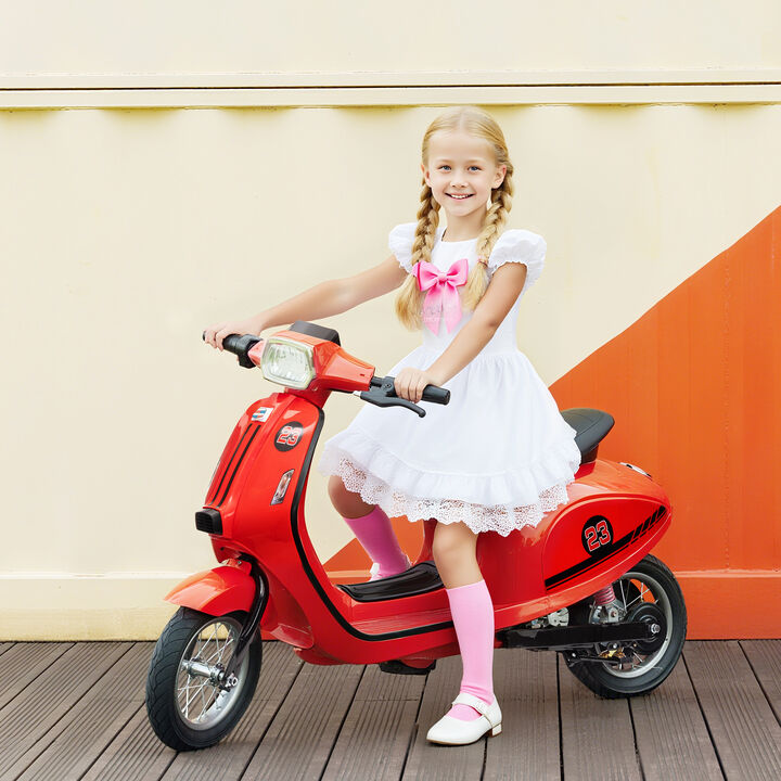 BreeBe 24V Kids Motorcycle with 3-Speed, Electric Motorcycle with Rear Suspension and LED Lights