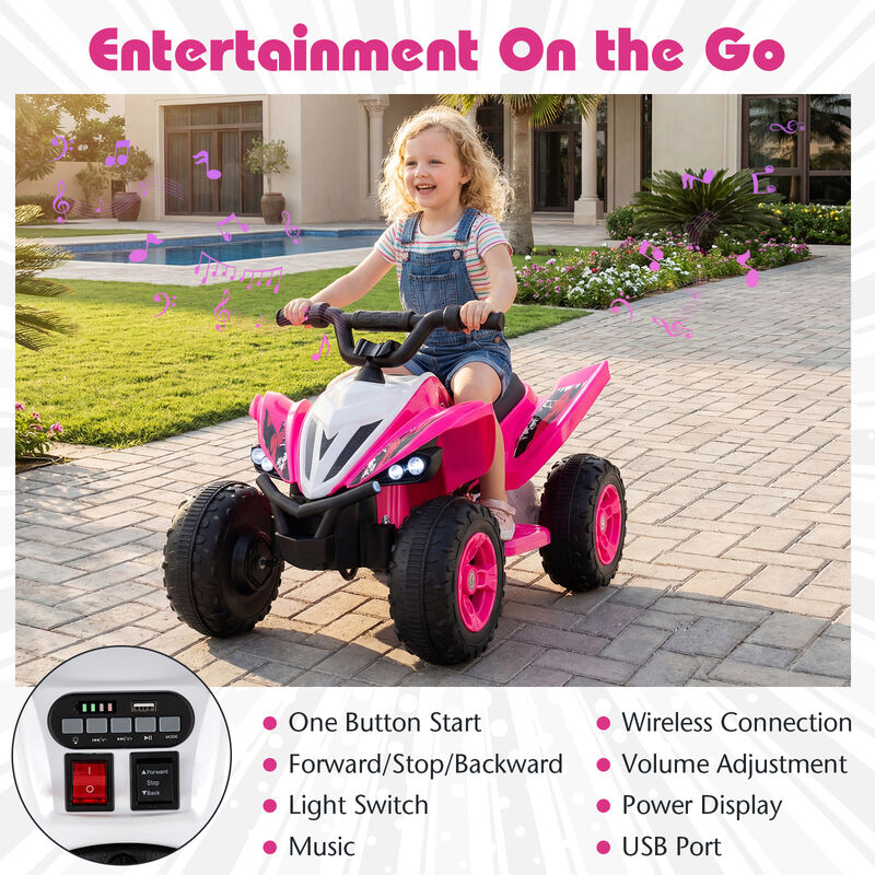 Kids 12V Ride On 4 Wheeler ATV with LED Lights and Speed Control image number 5