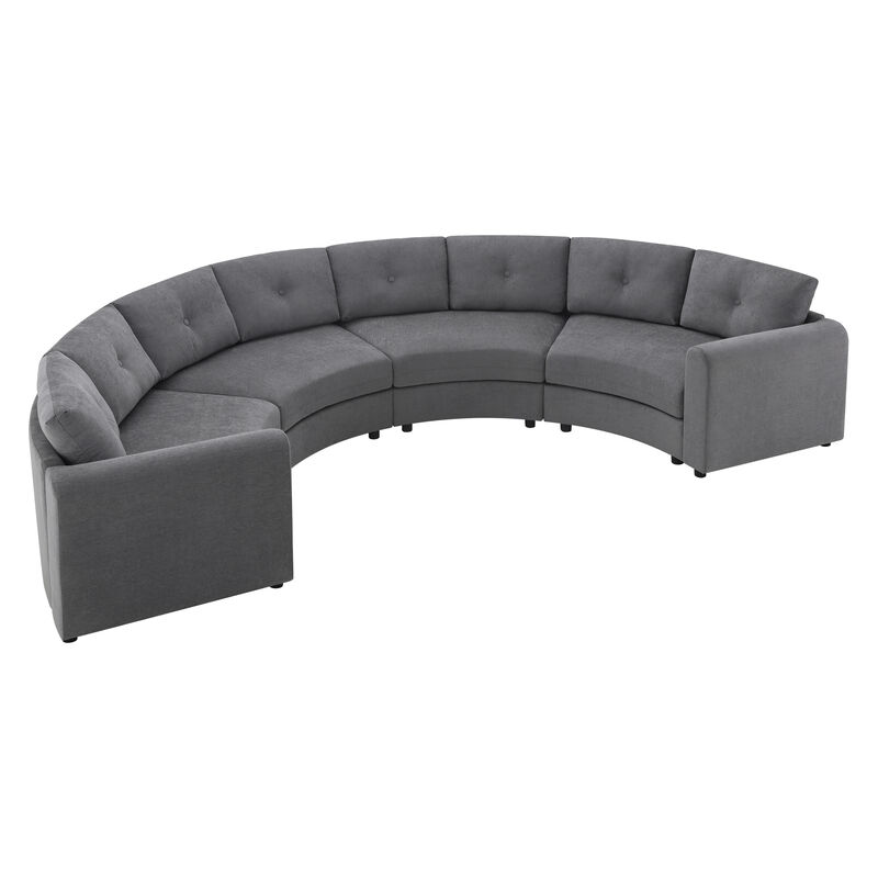 Merax Curved Modular Sectional Sofa with Customizable Layout, High-Resilience Foam & Pocket Spring Seats image number 0