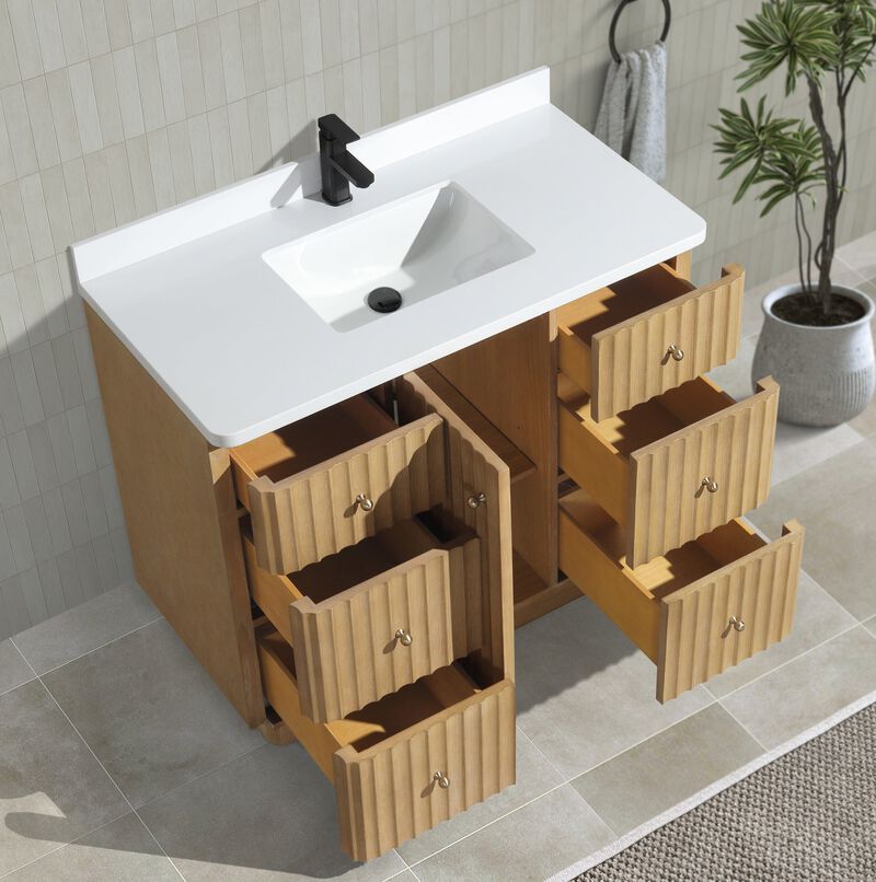 La Jolla 42" Bathroom Vanity Washed Oak image number 6