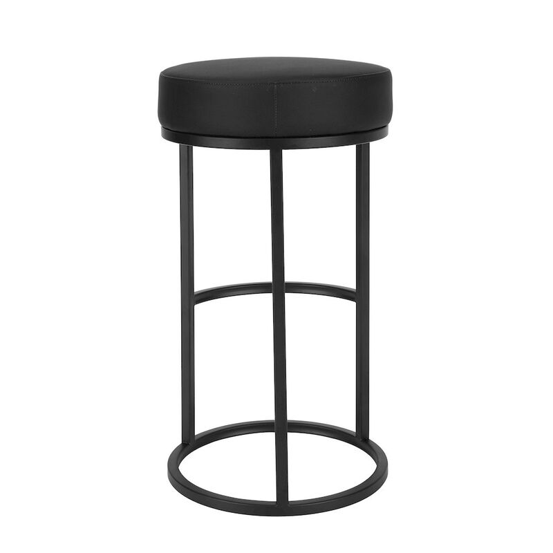 Pangea Home Stan Bar Stool Faux Leather Black