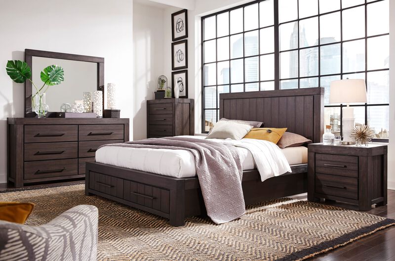 Heath Full-Size Two Drawer Storage Bed in Basalt Grey image number 2