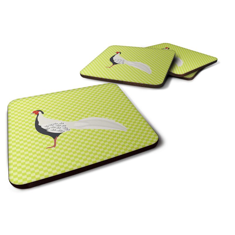Caroline's Treasures Silver Pheasant Green Decorative coasters, 3.5, Multicolor
