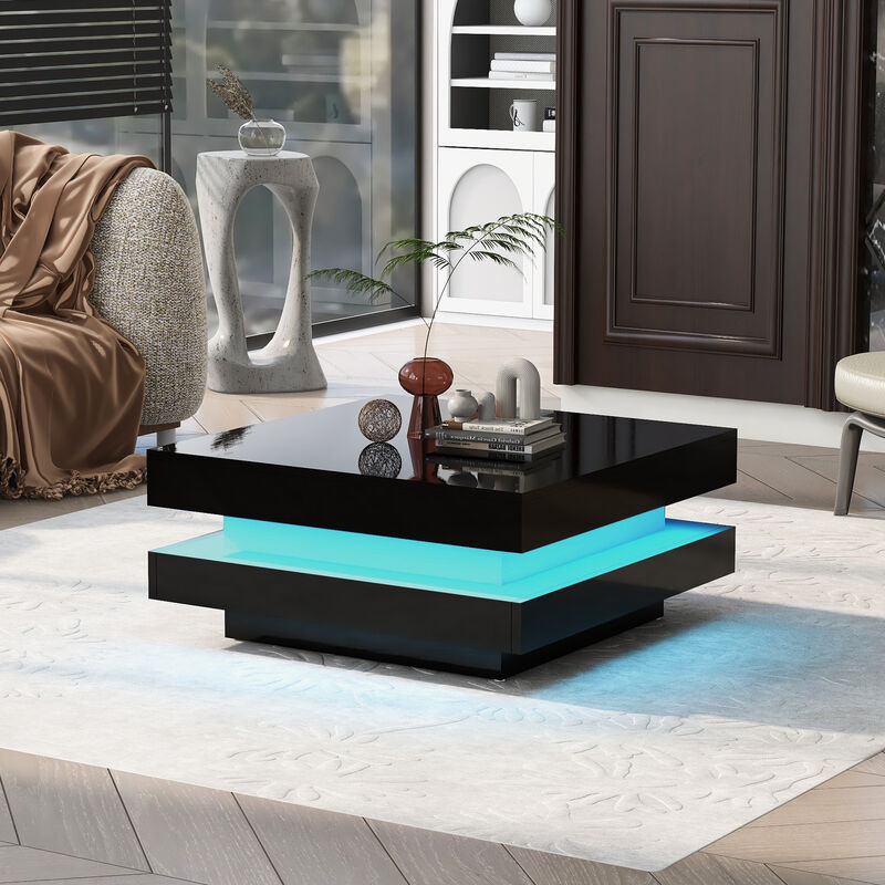 Merax 2-Tier Square Coffee Table