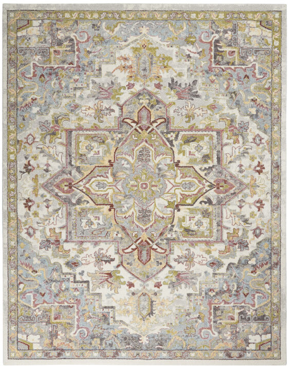 HomeRoots Floral Medallion Area Rug