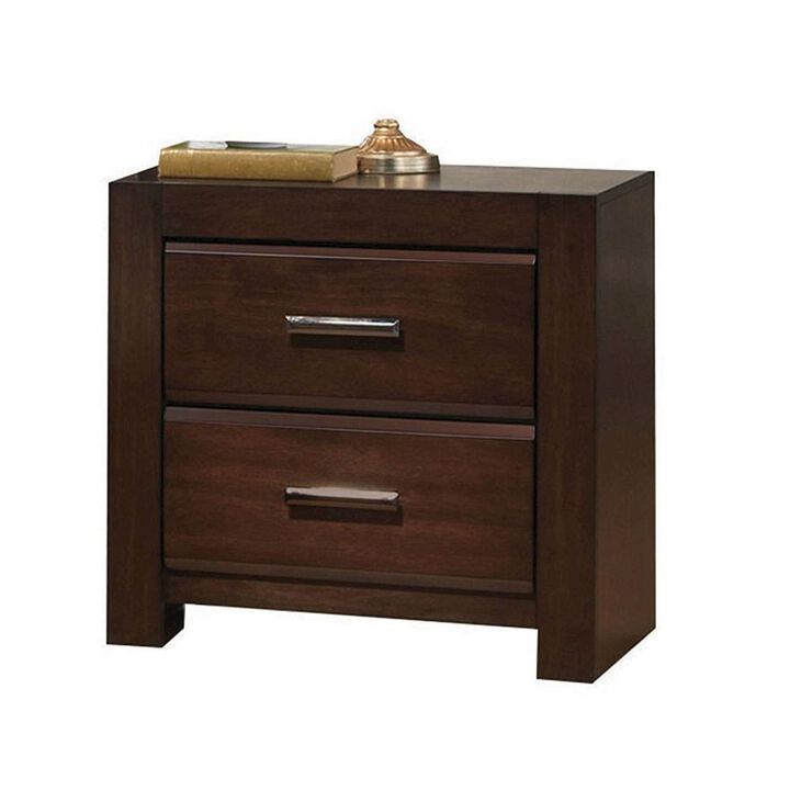 Simple Relax Wooden Walnut Nightstand with 2 Drawers