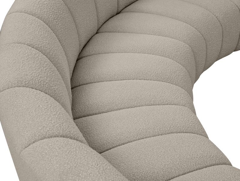 Meridian Furniture Infinity Brown Boucle Fabric 3pc. Modular Sectional image number 6