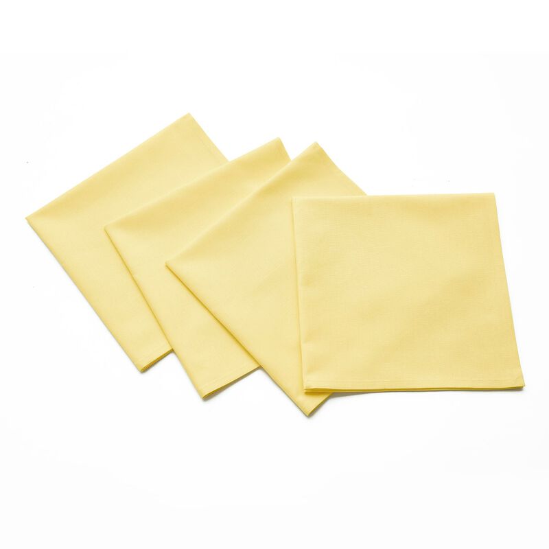Solino Home Dru &ndash; Cotton Linen Plain Dinner Napkins &ndash; Set of 4, 20 x 20 in, Machine Washable, Holiday and Everyday Dining