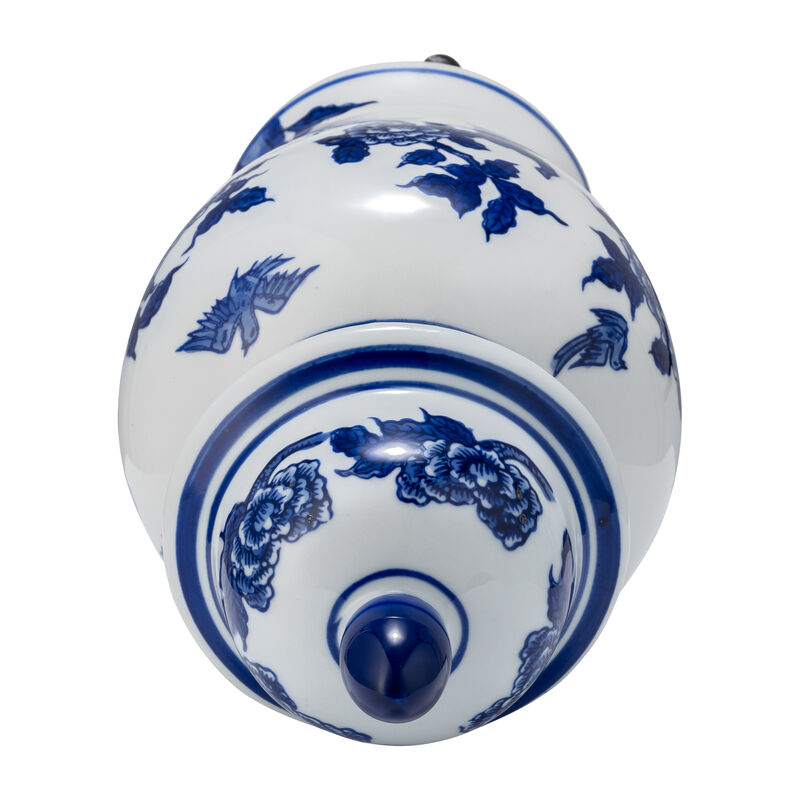 Cer, 10"h Temple Jar, Blue/white image number 3