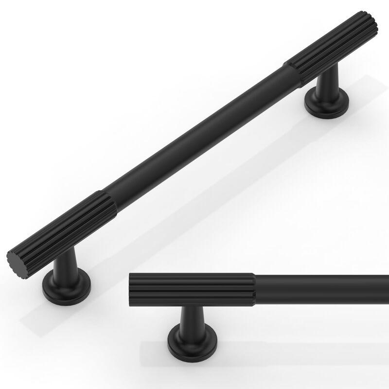 Talentedeco 10 Pack Matte Black Cabinet Pulls 5 Inch(128mm) Kitchen Cabinet Handles Cabinet Hardware for Drawer Pulls