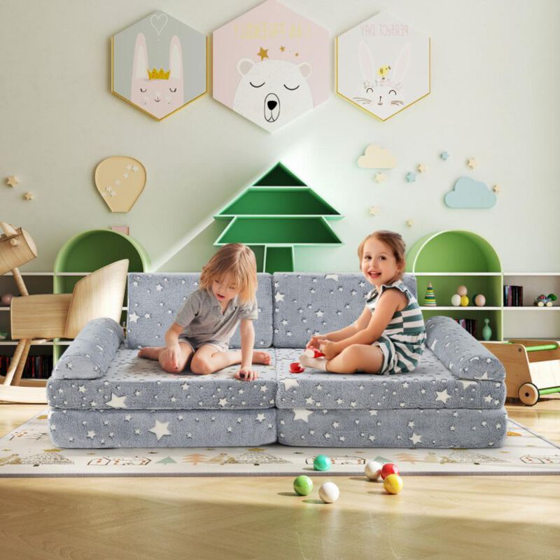 Hivvago Modular Kids Play Couch Glow in the Dark Toddler Sectional Sofa