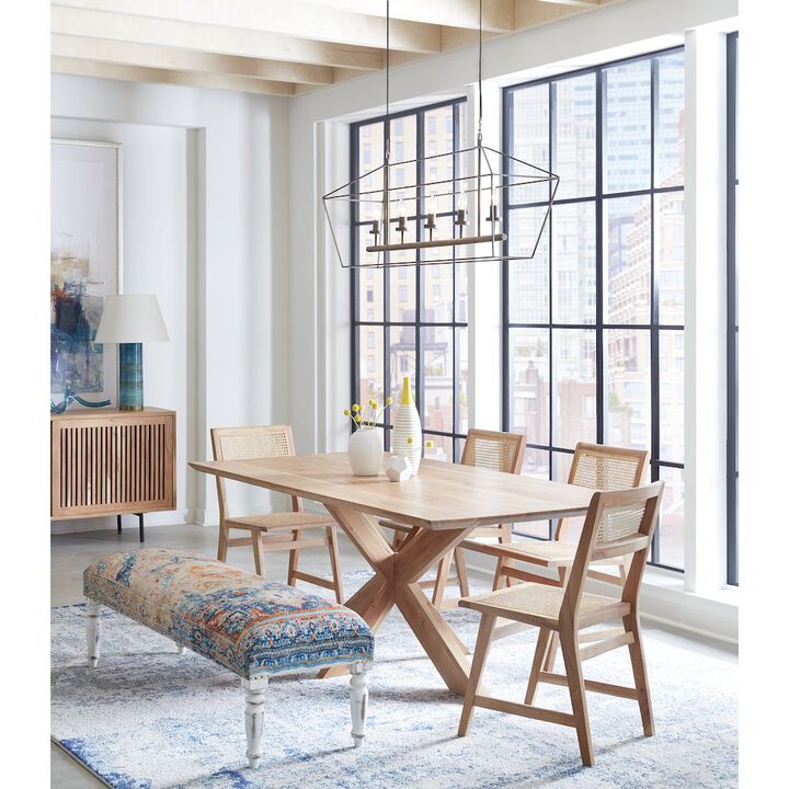 World Interiors Stockholm 78" Dining Table in Weathered Acacia