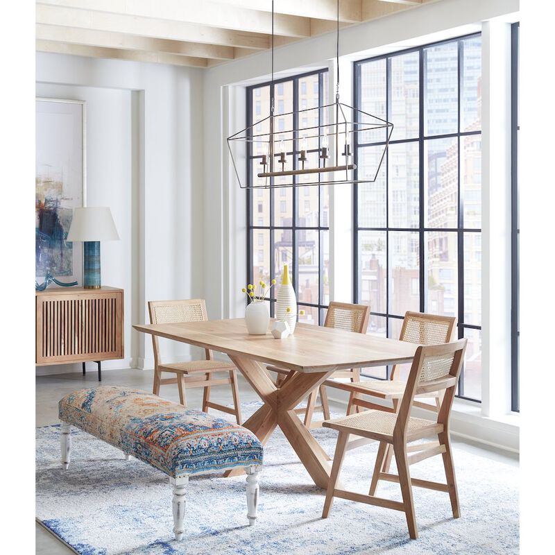 World Interiors Stockholm 78" Dining Table in Weathered Acacia image number 1