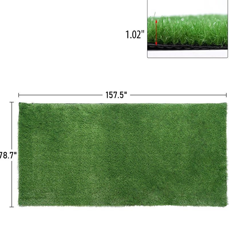 FUFU&GAGA Artificial Turf Grass Mat - 13-ft L x 7-ft W, Perfect for Garden and Patio,Light Green image number 9