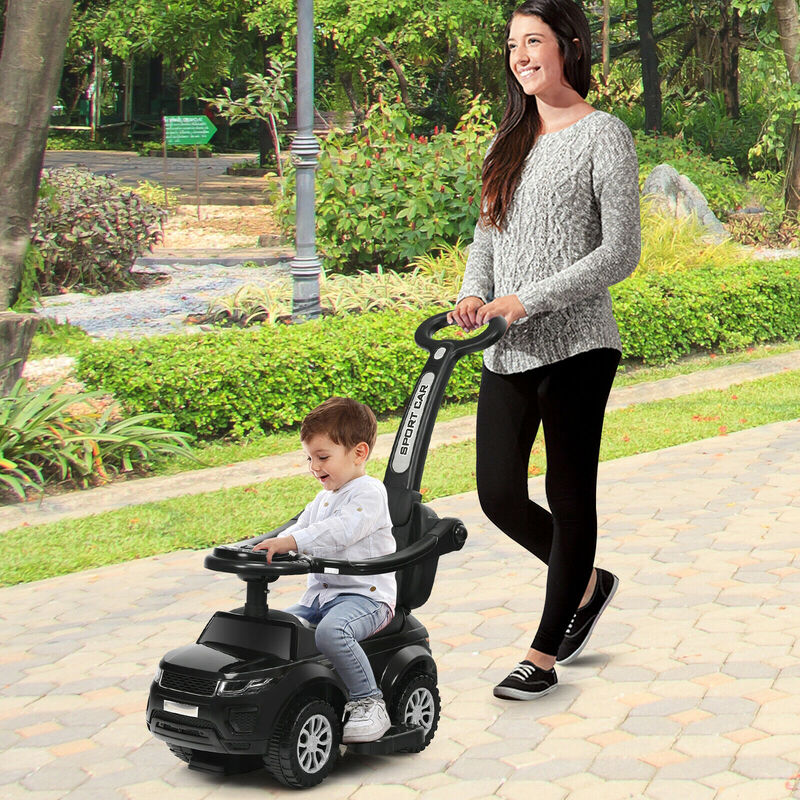 3 in 1 Toddler Ride On Push Car with Stroller Sliding Design and Music image number 1