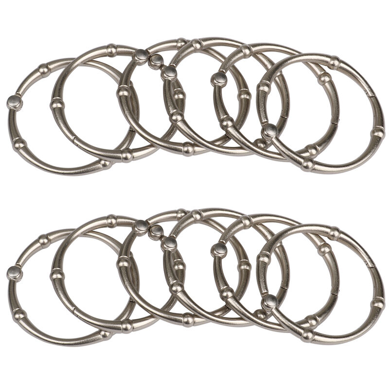 Zinc Shower Curtain Hooks, Set of 12 image number 2