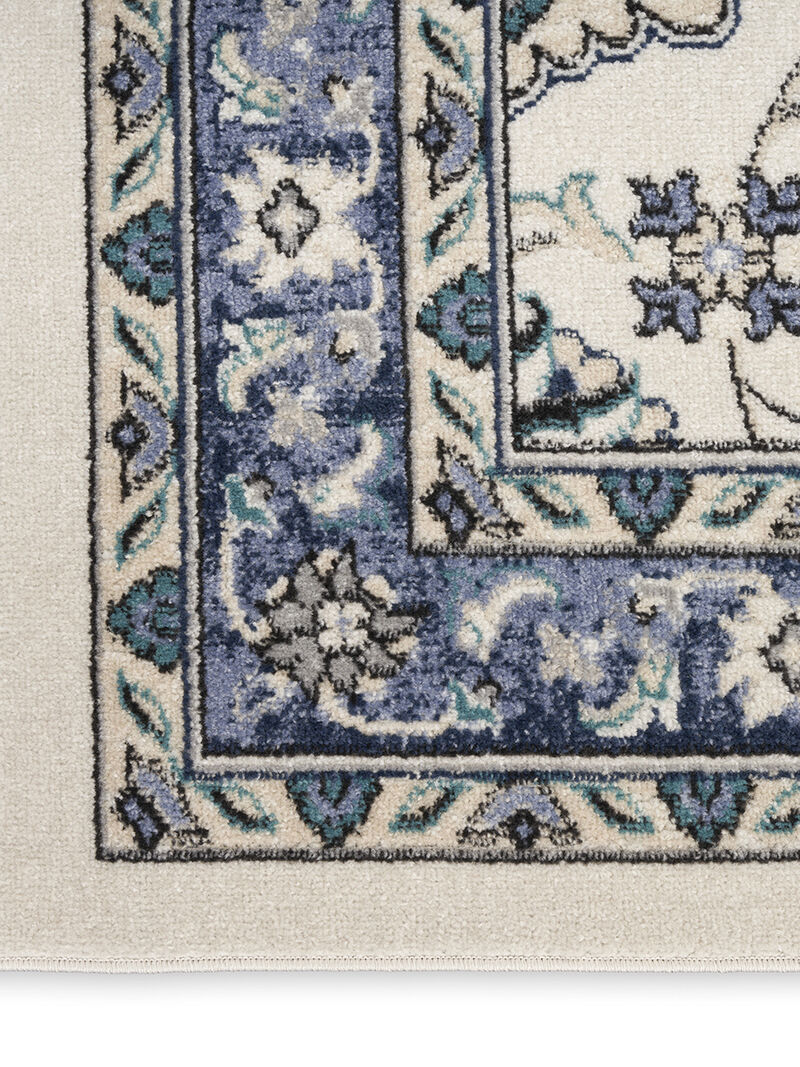 Nourison Essentials NRE05 Ivory/Blue 2'2" x 7'6" Rug