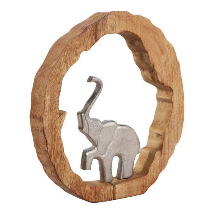 Elephant In Wood Round