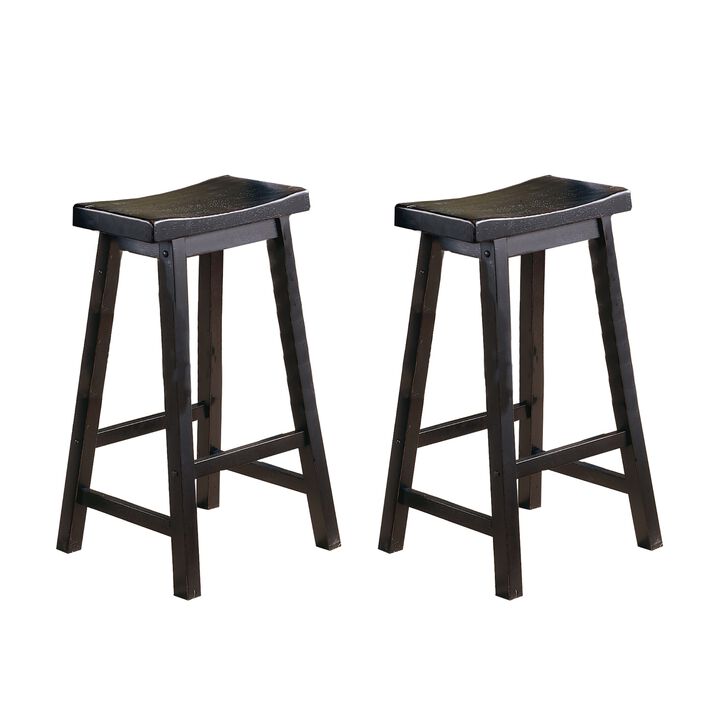 Streamdale 29'' Bar Stools, Saddle Seat Wood (Set of 2)