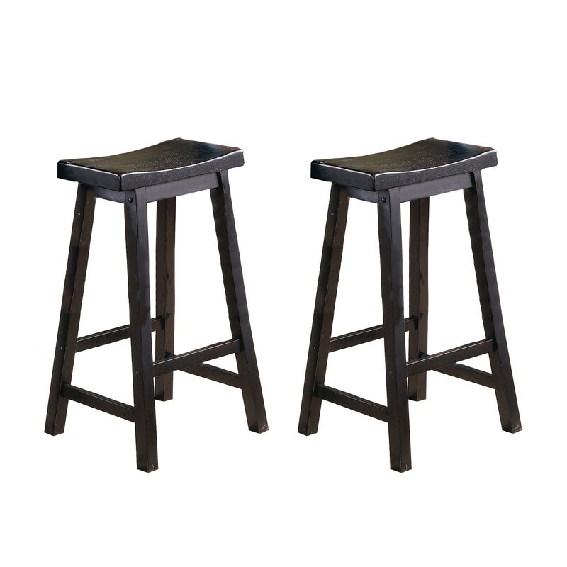 Streamdale 29'' Bar Stools, Saddle Seat Wood (Set of 2) image number 1