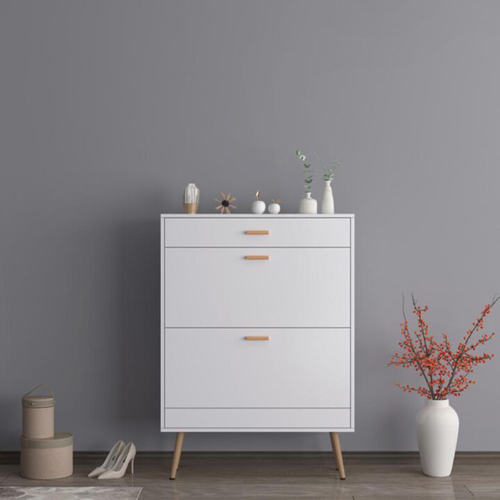 16-Pair Shoe Rack Storage Organizer with 2 Flip Drawers – Space-Saving Entryway Solution