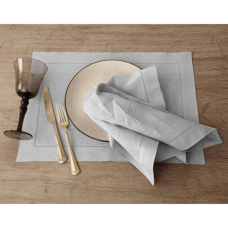 Christmas Linen Dinner Napkins 20 x 20 in Set of 4 - Classic Hemstitch, Solino Home