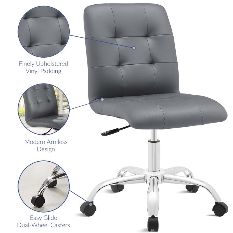 Modway Furniture - Prim Armless Mid Back Office Chair Orange image number 8