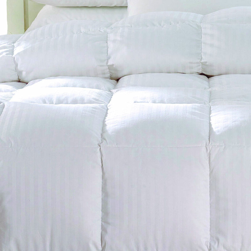 Egyptian Cotton Damask Stripe Down Comforter – Lightweight.