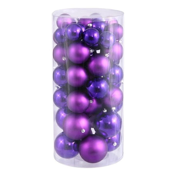 Vickerman 15"-2" Purple Balls Shiny/Matte 50 per Box