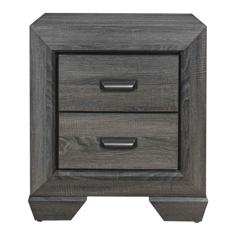 Gray Finish 1pc Nightstand of 2x Drawers Wooden Bedroom Furniture Contemporary Design Rustic Aesthetic image number 1