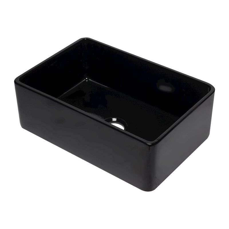 ALFI brand 30 inch Black Reversible Single Fireclay Farmhouse Kitchen Sink