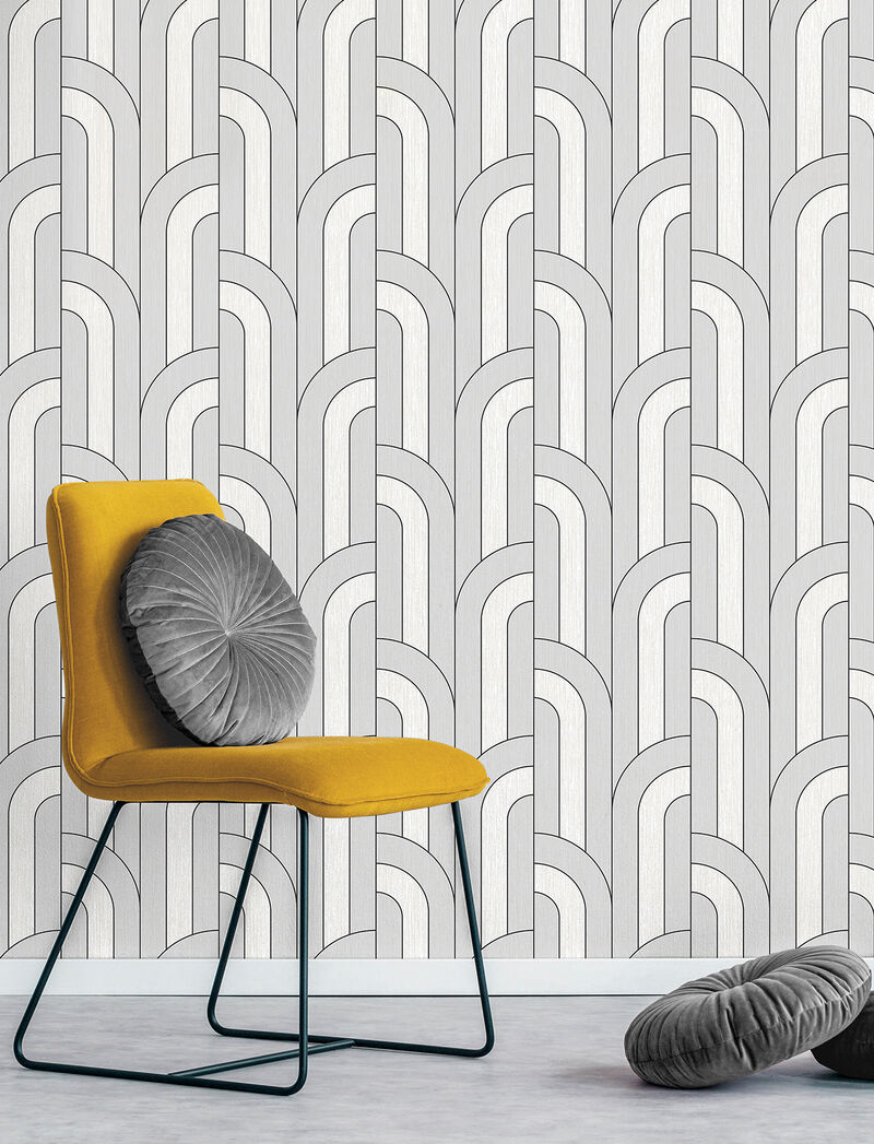 Ezra Platinum Arch Wallpaper (Set of 2) image number 1