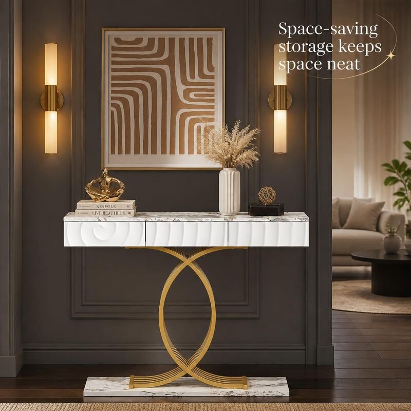 Modern Narrow Entryway Console Table image number 4