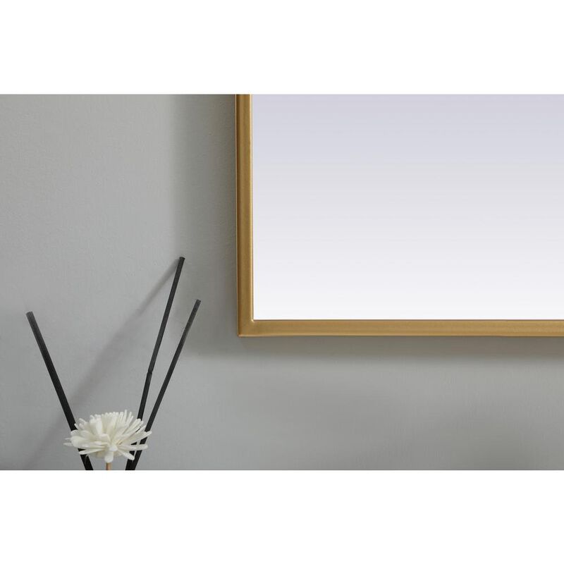 Elegant Decor Metal Frame Arch Mirror 24x30 Inch in Brass