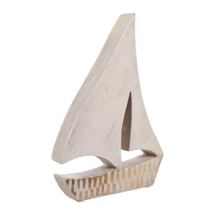 12x8" Distressed Wood Sailboat