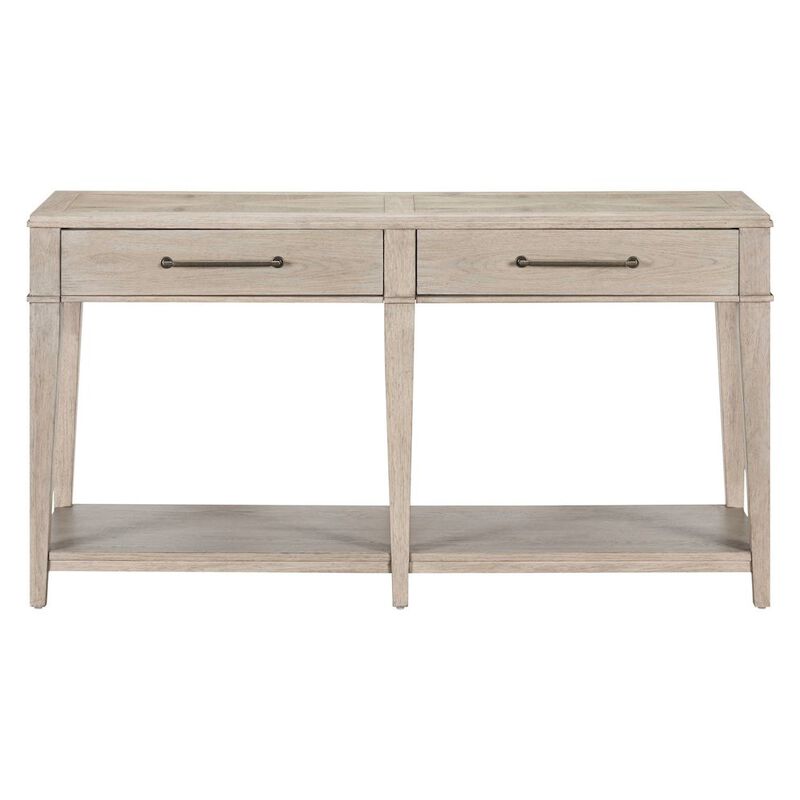 Liberty Furniture Sofa Table for Living Room Storage Traditional - Sanctuary White Oak Wood image number 2