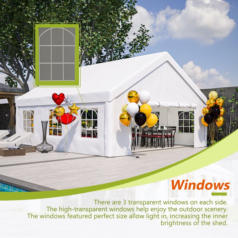 Mondawe 20x20ft Party Tent with Removable Walls - Waterproof Outdoor Canopy for Events