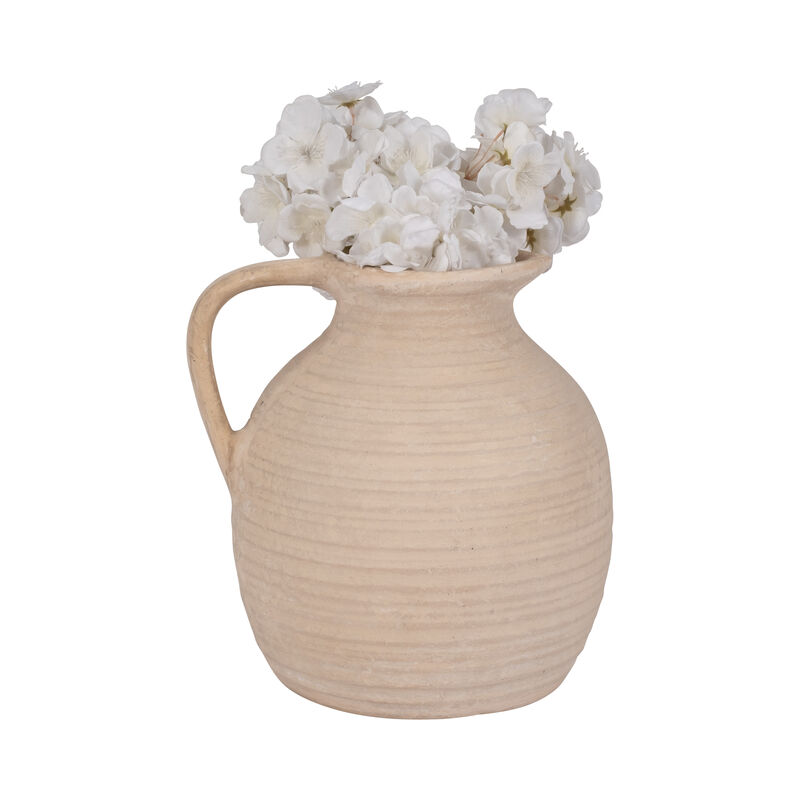 Paper Mache, 10" Pitcher, Ivory image number 1