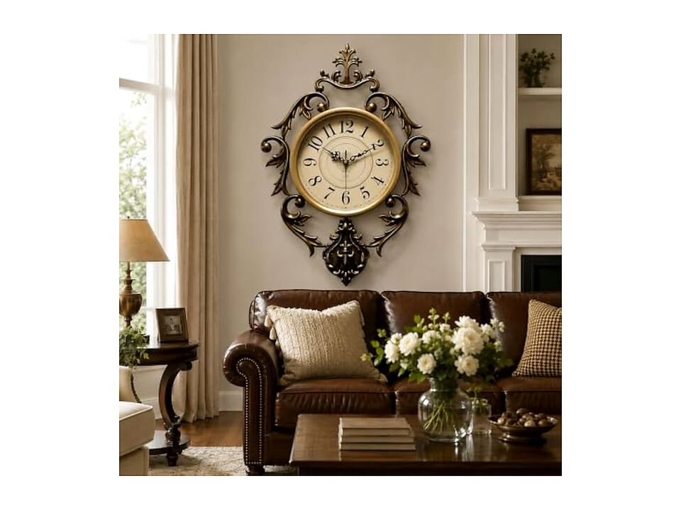 Vintage Antique Decorating Rooms Bedrooms Wall Clock 26 Inch Silent
