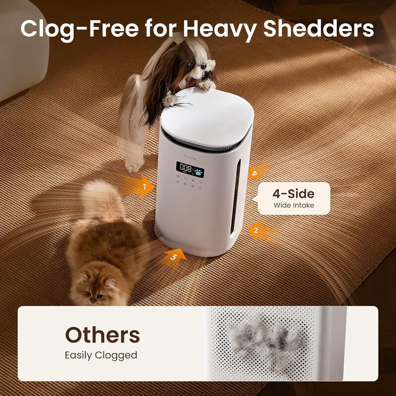 Provirtec Pawtent Pro Pet Air Purifier, Up To 2500 Sq.Ft, End Floating Pet Hair & Dander Allergies, 2-Year Filter Life, Auto/Sleep Mode for Pets image number 6