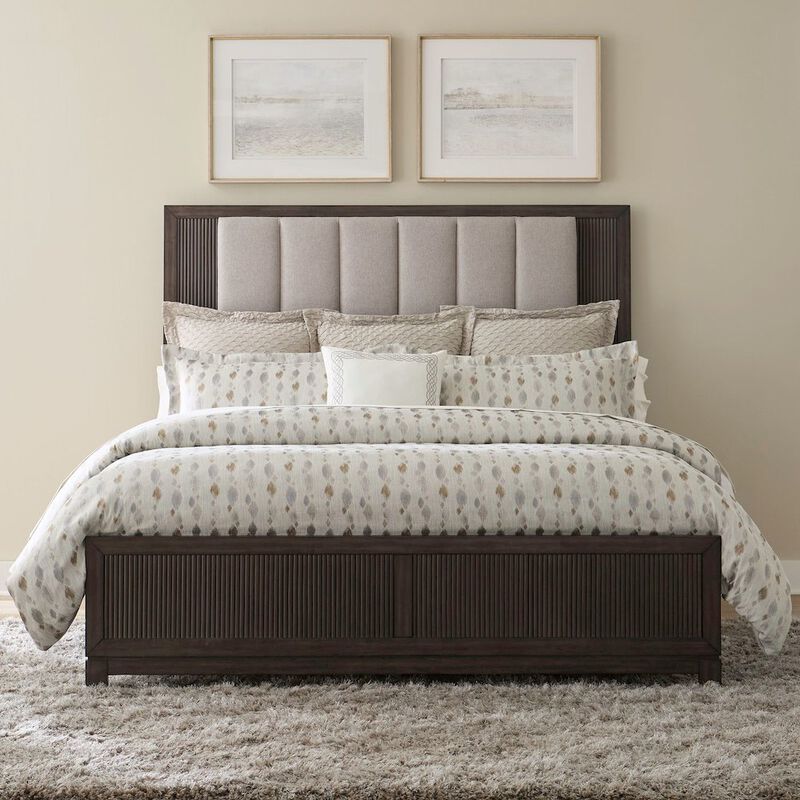 Liberty Furniture Modern Edge King Upholstered Bedframe for Bedroom - Caffe Brown image number 8
