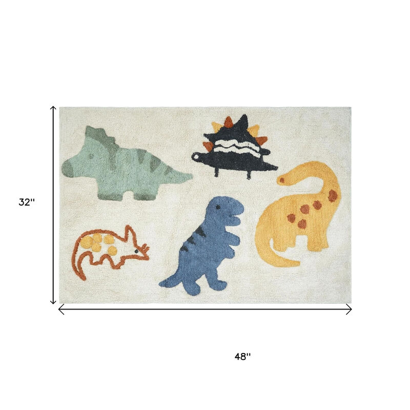 HomeRoots Dinosaurs Youthful Washable Area Rug image number 2