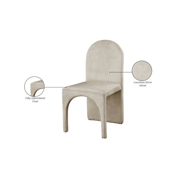 Meridian Furniture Summer Stone Velvet Dining Side Chair, Set of 2