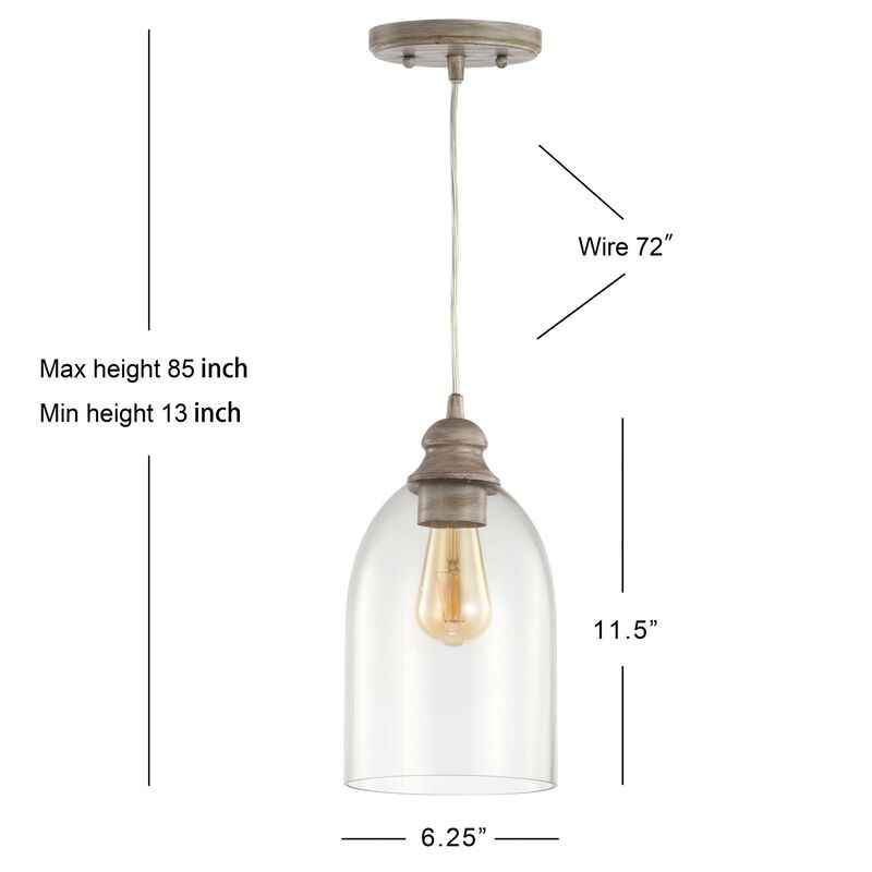 Fontaine Adjustable Greige Glass LED Pendant
