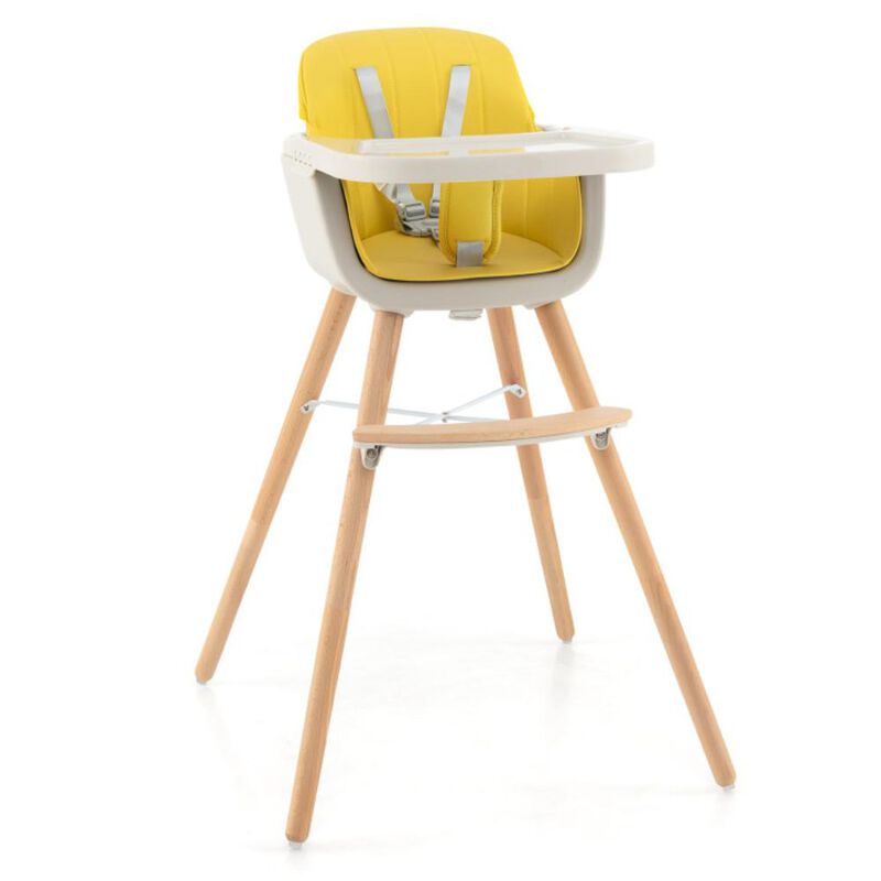 Hivvago 3-in-1 Convertible Wooden High Chair with Cushion
