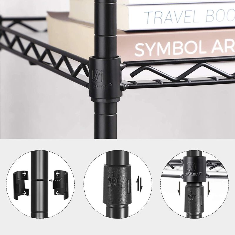 Ink Black 3 Tier Bathroom Organizer Shelf with Translucent Panels image number 4